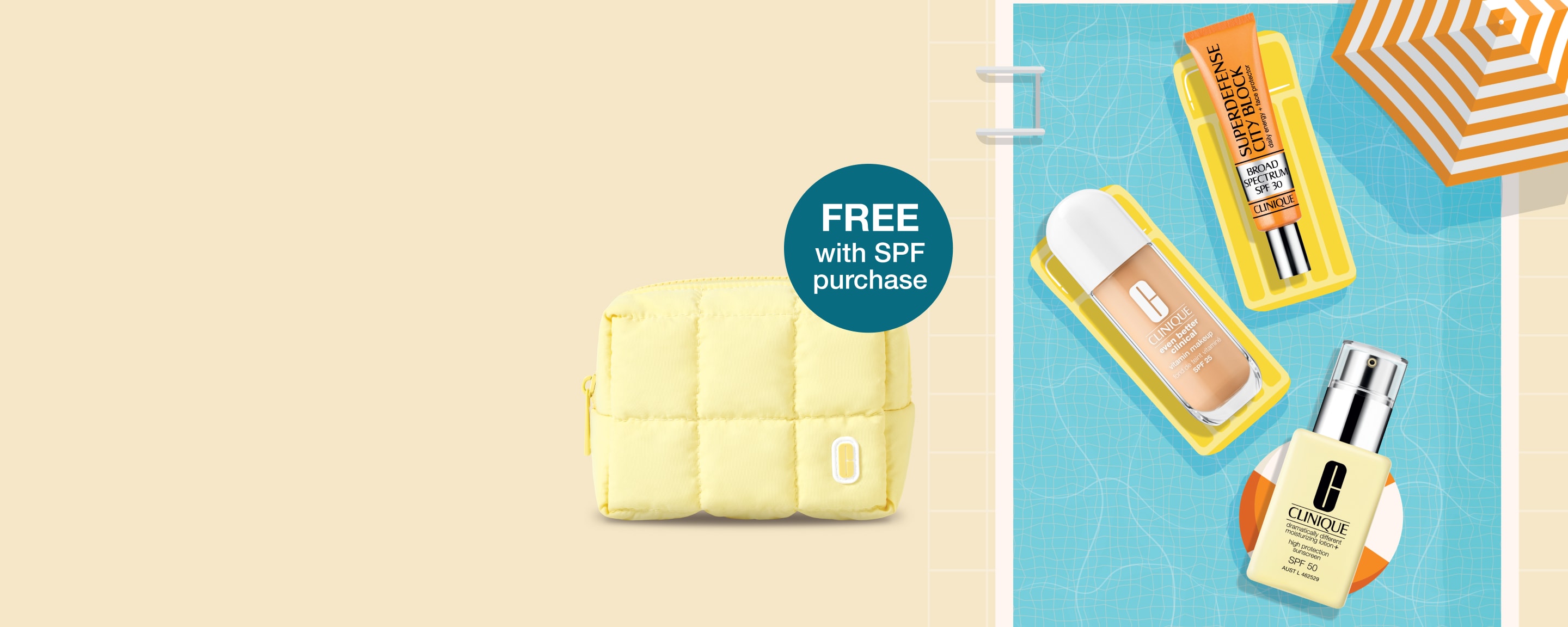 Summer in Clinique - Free Pouch with SPF purchase