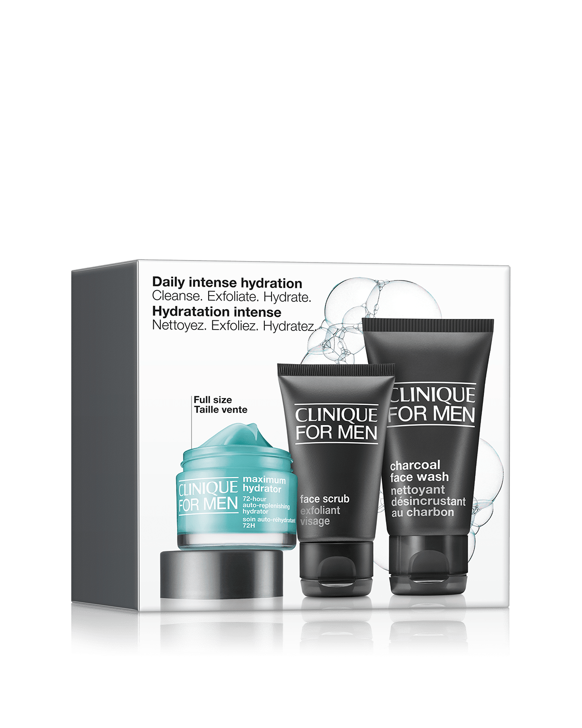 Clinique for Men™ Daily Intense Hydration - Cleanse. Exfoliate. Hydrate.