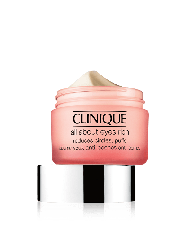 All About Eyes Rich, Rich eye cream diminishes the look of undereye circles, shadows, puffs and fine lines.