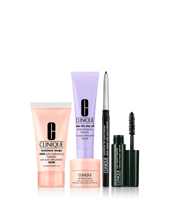Clinique Mini Mvp&#039;s Set, A collection of Clinique’s skincare and makeup fan-favorites, in travel-perfect mini sizes. $118 value.