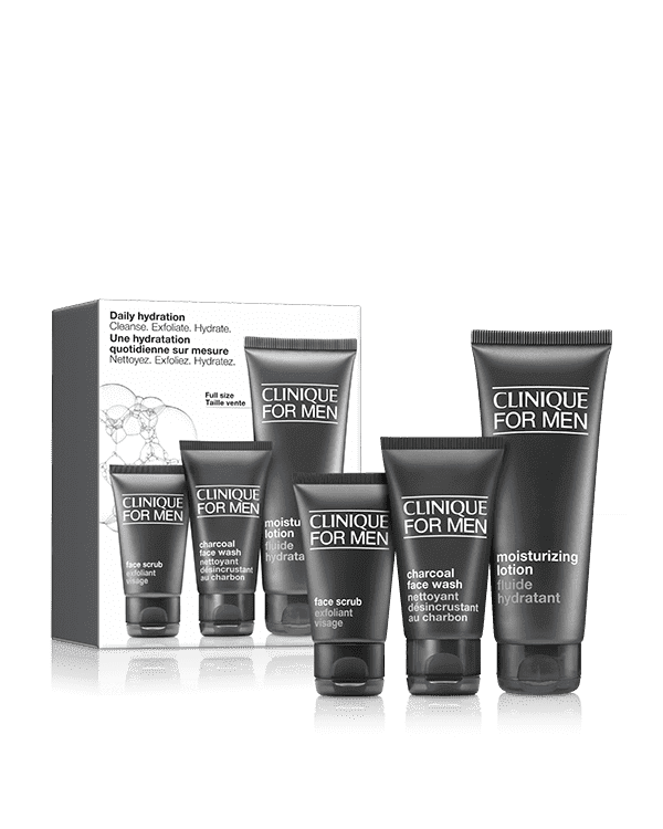 Clinique for Men™ Daily Hydration - Cleanse. Exfoliate. Hydrate., Simple skincare favourites to keep him looking and feeling his best