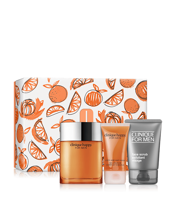 Happy For Him, A fresh fragrance and grooming set for men. $194 value.