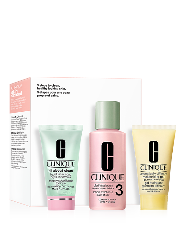 Skin School Supplies: Cleanser Refresher Course (Type 3), 3 steps to clean, healthy looking skin. A $34 value.