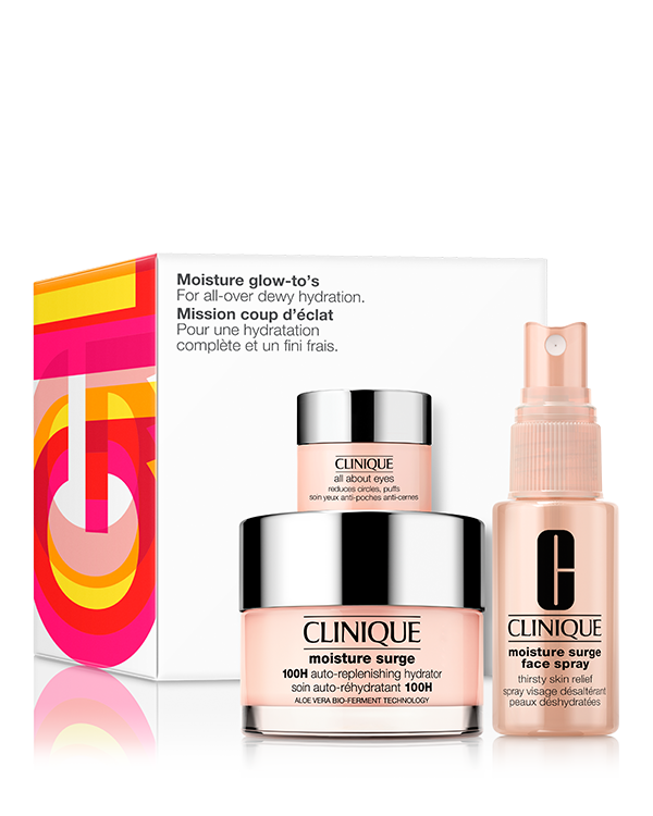 Moisture Glow-To&#039;s: Hydrating Skincare Set, Three refreshing must-have skincare products for dewy hydration. A $101 value.