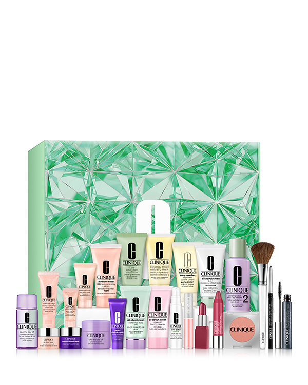 24 Days Of Clinique, Luxe gift set with 24 ways to make their holiday shine. Worth over $570.