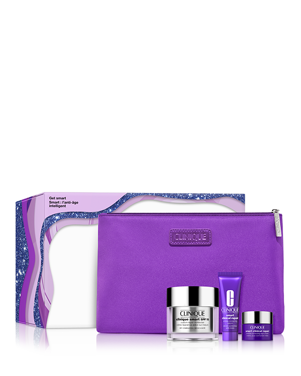Get Smart: Anti-Ageing Moisturiser Skincare Gift Set, An advanced de-aging trio for younger-looking skin. Worth $188.