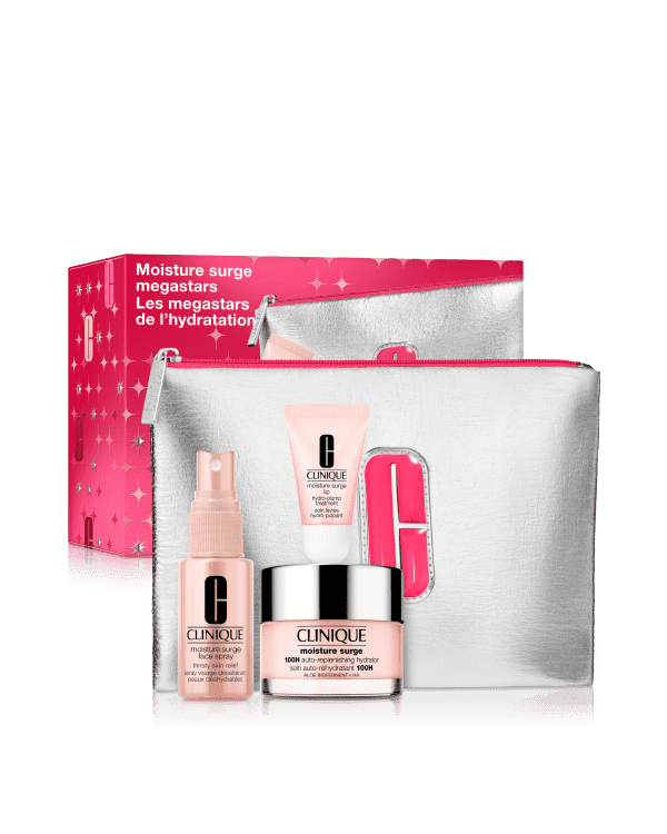 Moisture Surge™ Megastars Set, &lt;div&gt;A skincare trio featuring our powerful hydrator plus a refreshing face spray and multitasking lip balm.&lt;/div&gt;&lt;div&gt;&lt;br&gt;&lt;/div&gt;