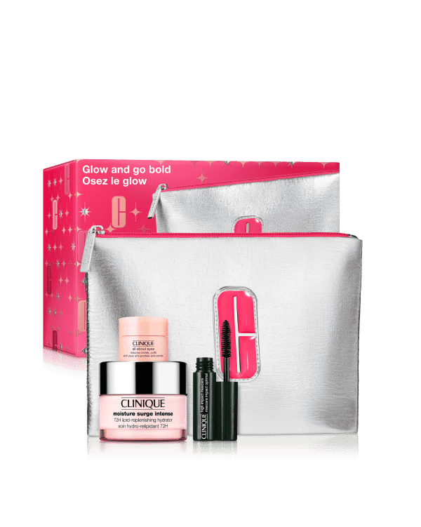 Glow and Go Bold: Skincare + Makeup Set, A trio of skincare and makeup essentials to keep you glowing boldly all season long