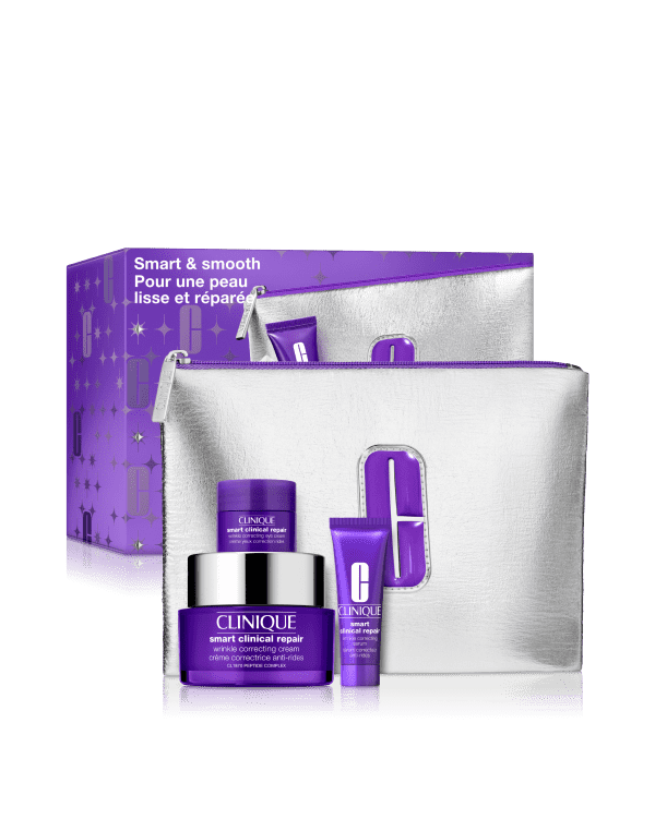 Smart &amp; Smooth: Smart Clinical Repair Set, An advanced anti-aging trio to help prevent and repair visible signs of aging.