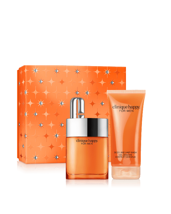 Happy For Him Set, A fresh fragrance spray and body wash duo for men.