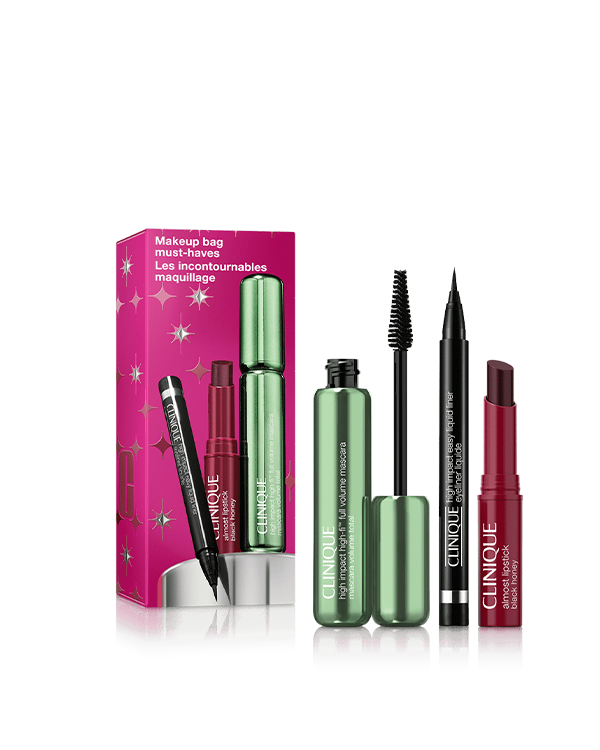 Makeup Bag Must-Haves Set, A must-have makeup trio for lashes, lids, and lips.