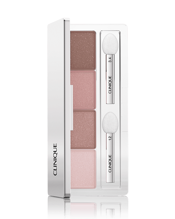 All About Shadow Quads, Create a variety of looks, from natural to dramatic. Luscious, long-wearing. Two sponge applicators.