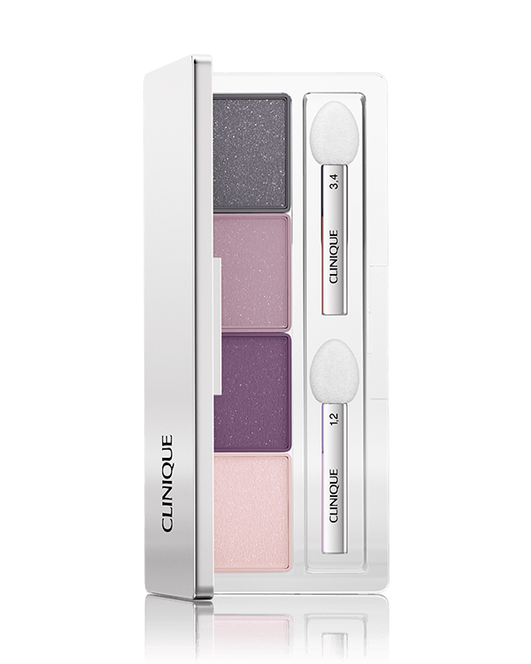 All About Shadow Quads, Create a variety of looks, from natural to dramatic. Luscious, long-wearing. Two sponge applicators.