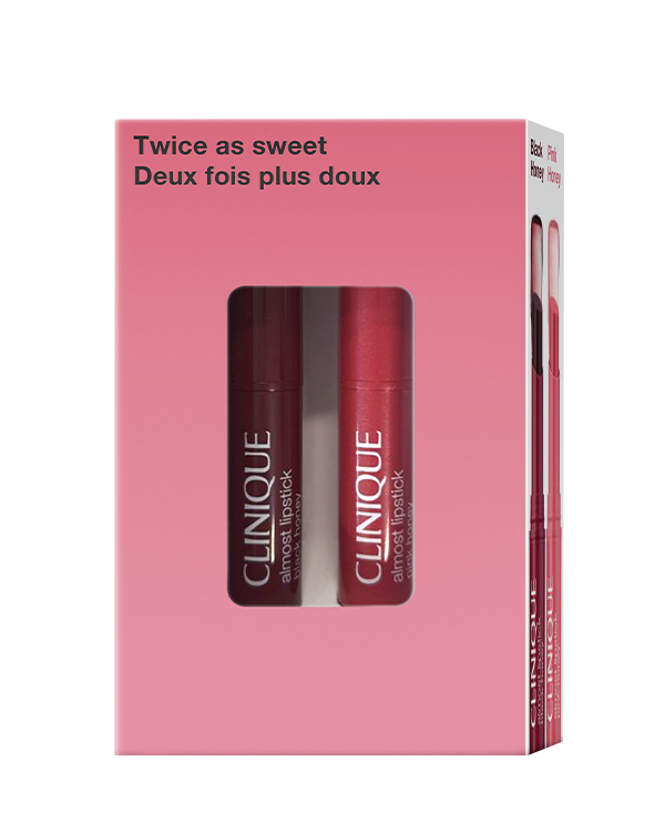 Almost Lipstick Duo Set, Clinique’s iconic balm-gloss in two cult-classic shades.